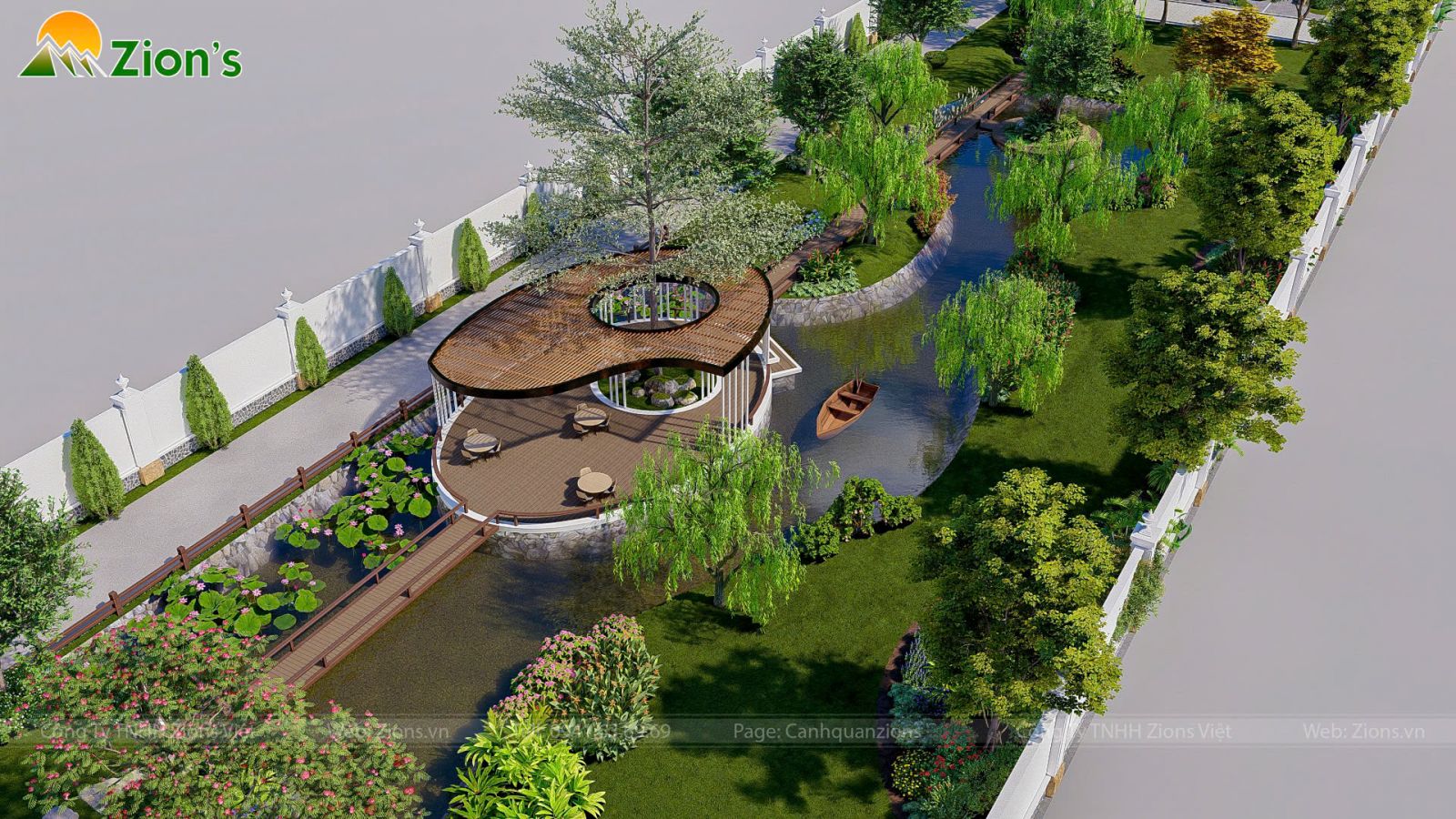 Thiết kế cảnh quan nhà vườn 9000m2 - zions landscape